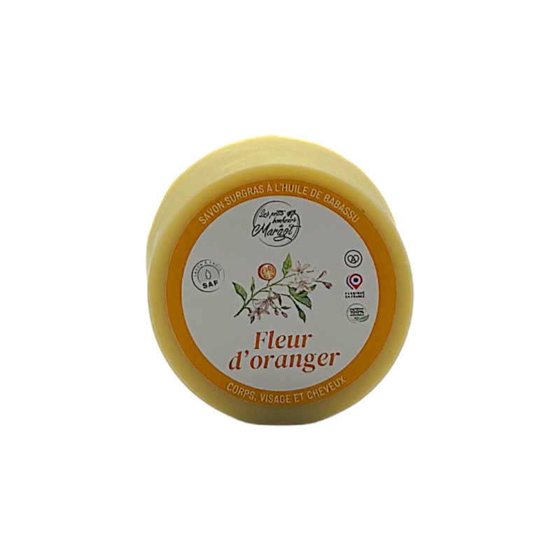 Savon surgras Fleur d'Oranger,  à l'huile de babassu