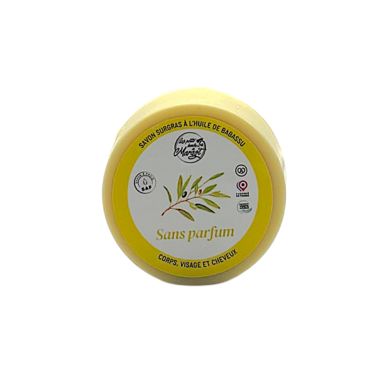 Savon surgras sans parfum à l'huile de babassu